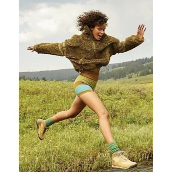 Free People Movement Women's Army Green Nantucket Fleece Plush Relaxed Slouchy L - Picture 3 of 13